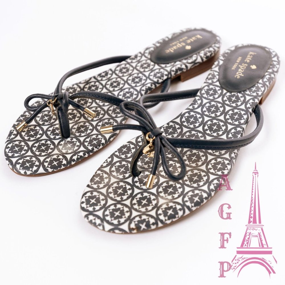 Kate spade Mistic leather slip on navy sandals